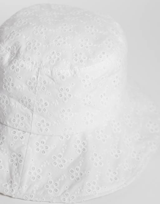 My Accessories – Vit, stor solhatt med broderie anglaise, 2 av 3