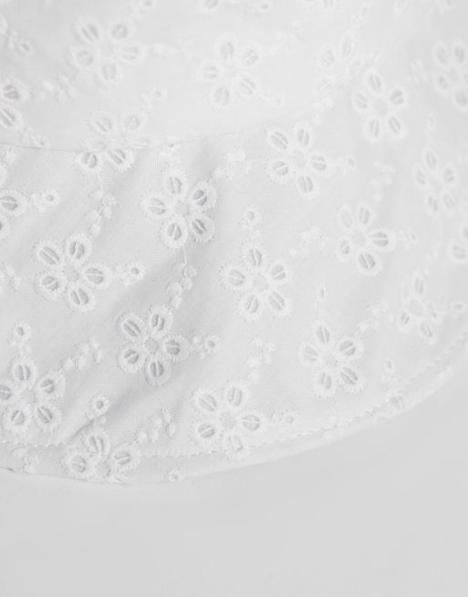 My Accessories – Vit, stor solhatt med broderie anglaise, 3 av 3