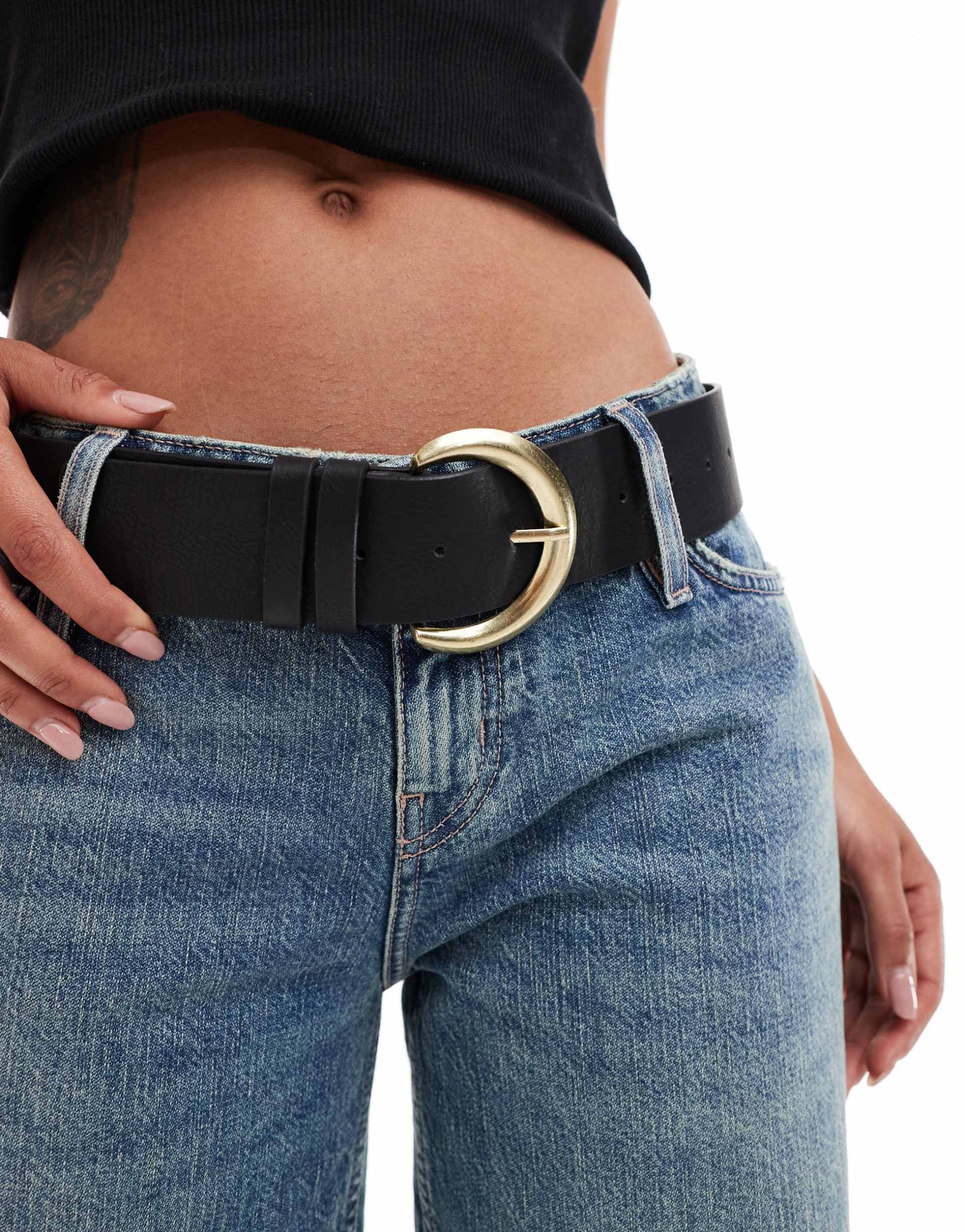my accessories wide belt in black