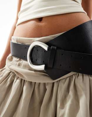 My Accessories wide belt with statement buckle in black | ASOS