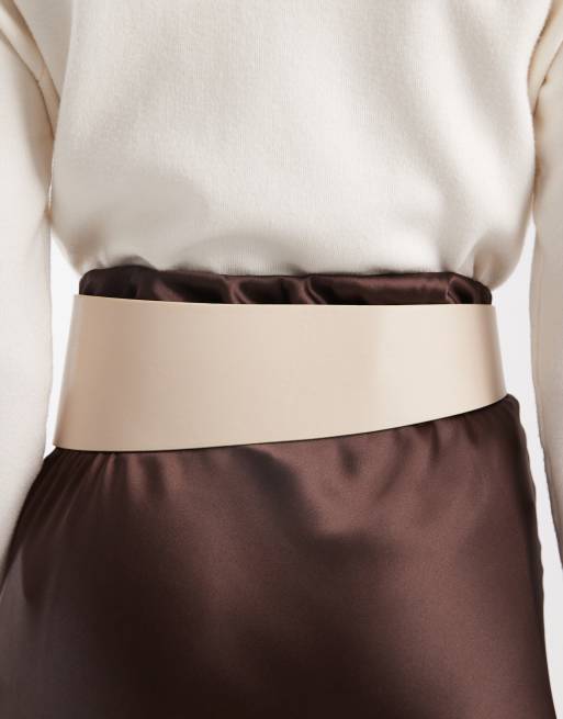 My Accessories wide belt with statement buckle in cream, 3 of 3