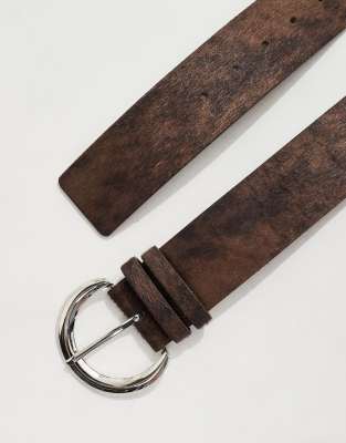 My Accessories Wide Pony Skin Belt