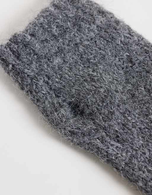 My Accessories wool mix arm warmers in charcoal gray, 2 of 3