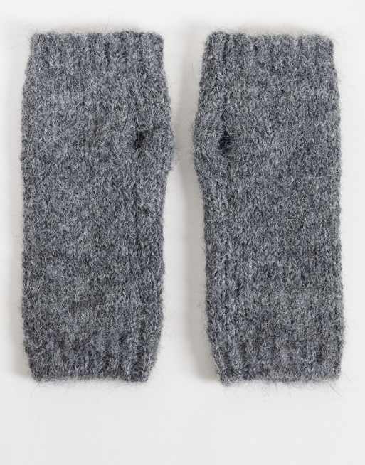My Accessories wool mix arm warmers in charcoal grey, 3 of 3