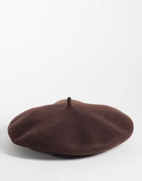 My Accessories wool mix beret in brown - view 1