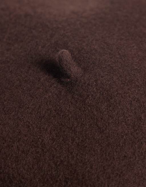 My Accessories wool mix beret in brown, 3 of 3