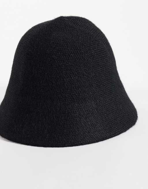 My Accessories wool mix cloche bucket hat in black, 3 of 3