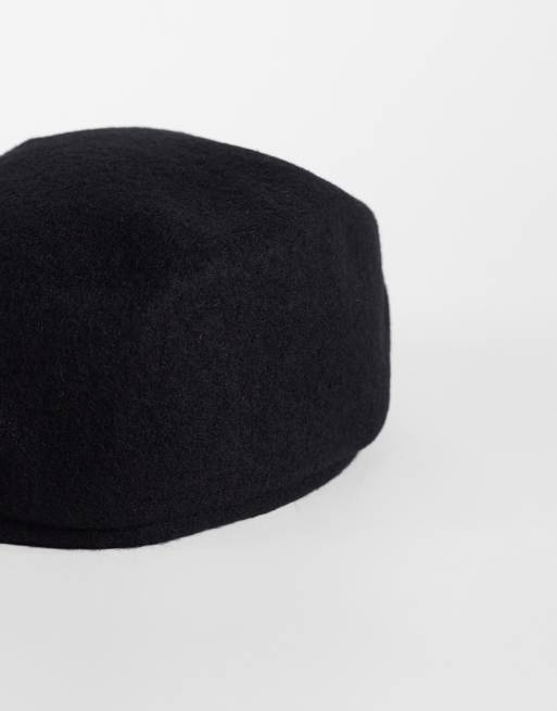 My Accessories wool mix flat cap in black, 3 of 3