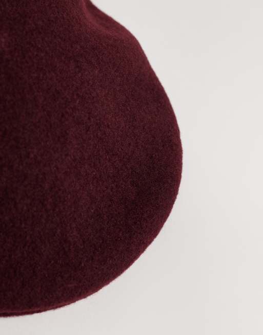 My Accessories wool mix flat cap in dark burgundy, 2 of 3