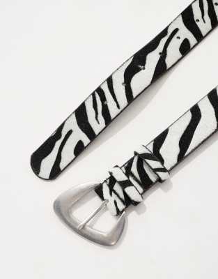 My Accessories Zebra Print Belt-multi