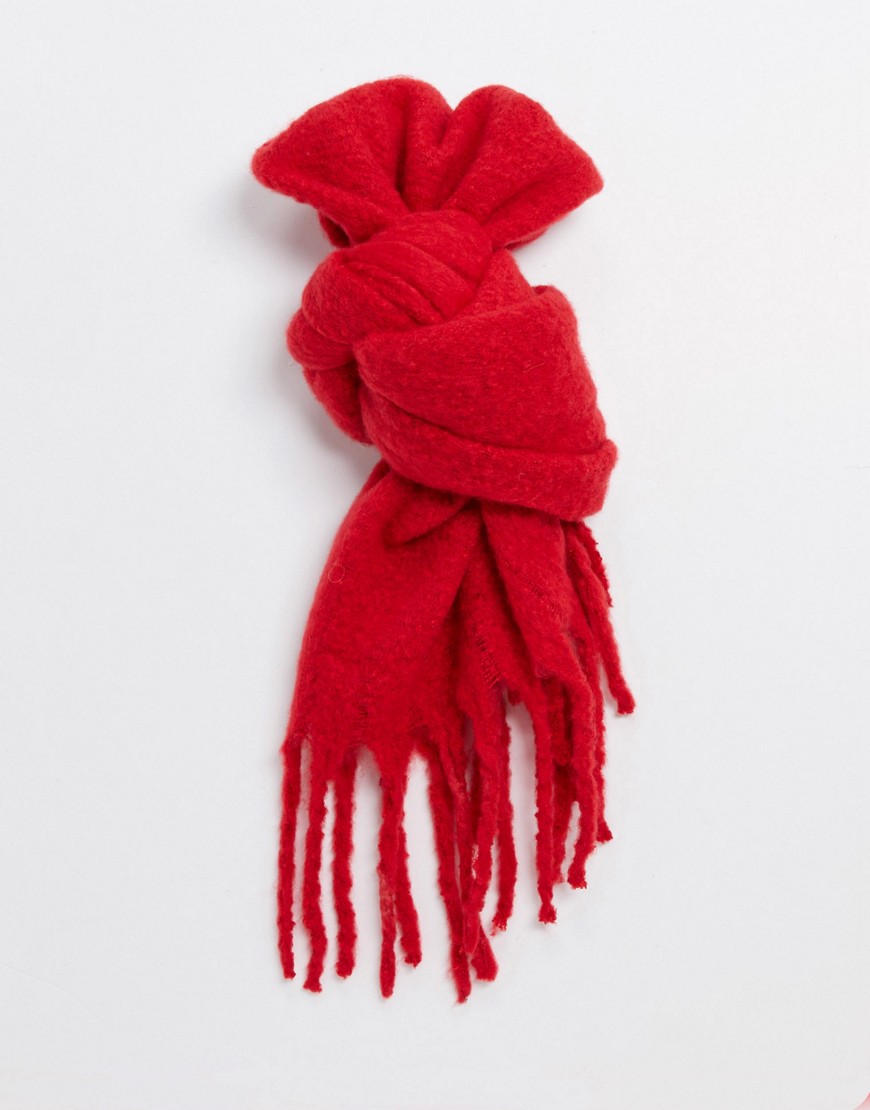 фото Мягкий большой шарф красного цвета svnx-красный