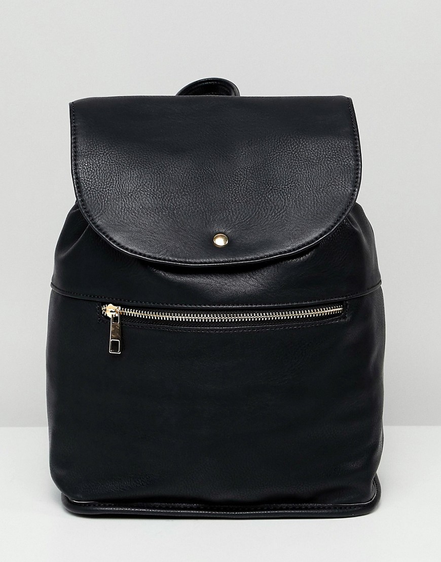 фото Мягкий рюкзак черного цвета с молнией asos design-черный цвет