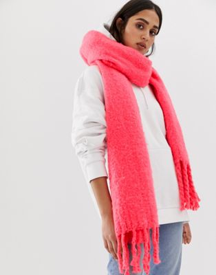 фото Мягкий шарф неоново-розового цвета my accessories-розовый
