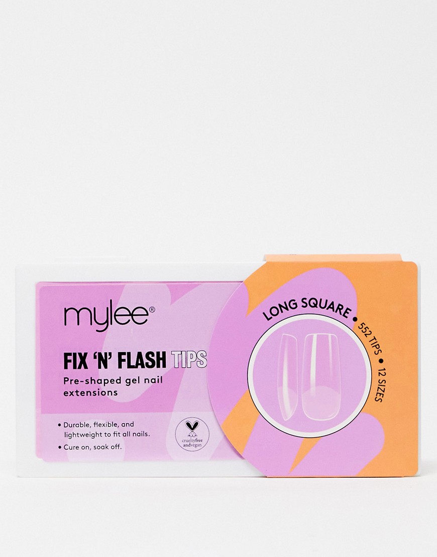 Mylee FIX ’N’ FLASH Tips - Long Square-No colour
