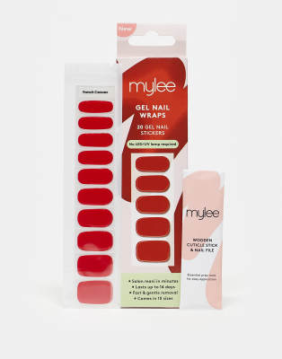 Mylee Gel Nail Wraps French Cancan-Red