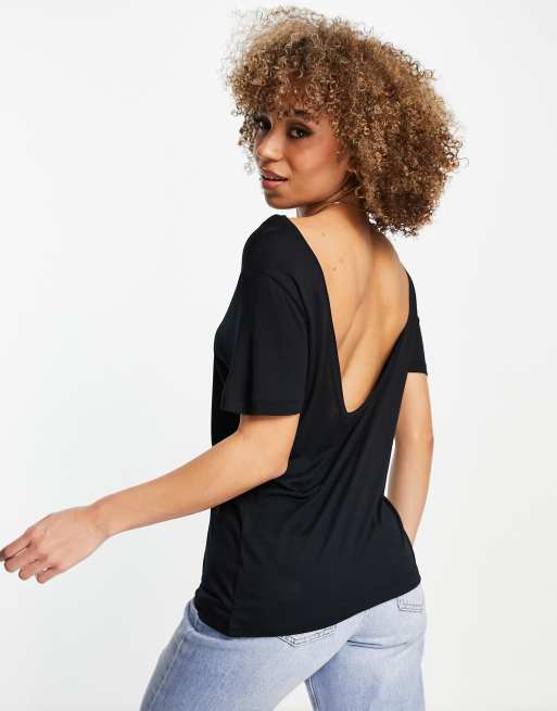 Scoop Back Top | Black