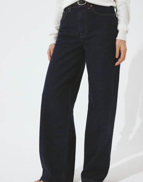 NA-KD Alley high waist wide jeans in rinse wash - view 1