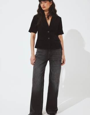 NA-KD - Alley - Jean ample à taille haute - Gris foncé 38