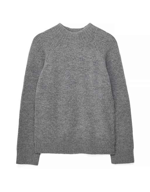 NA-KD Alpaca blend turtle neck knitted sweater in grey melange, 4 of 5