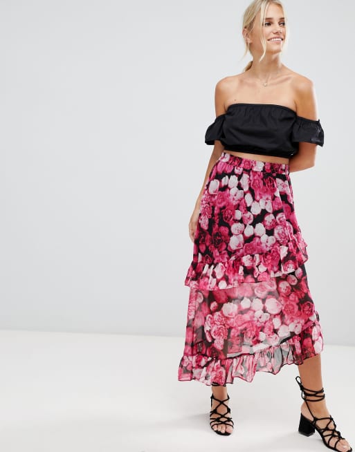 NA-KD Asymmetric Flounce Skirt