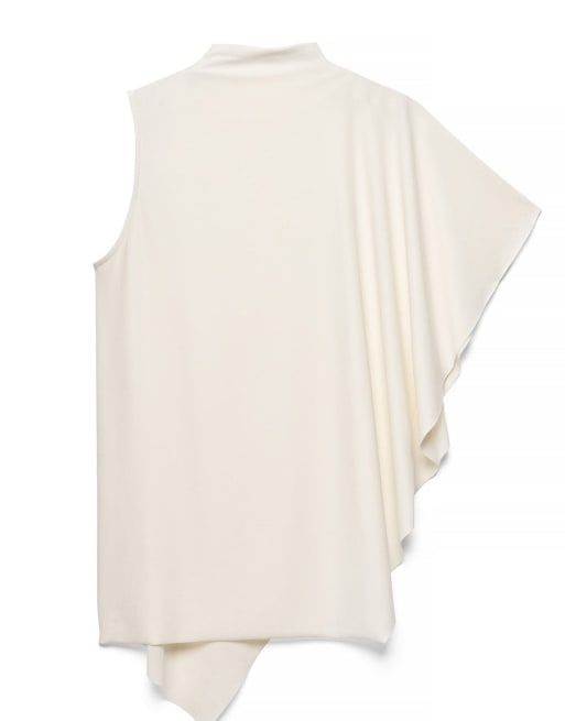 NA-KD asymmetrisches Jersey-Oberteil in Wollweiß, 5 von 5