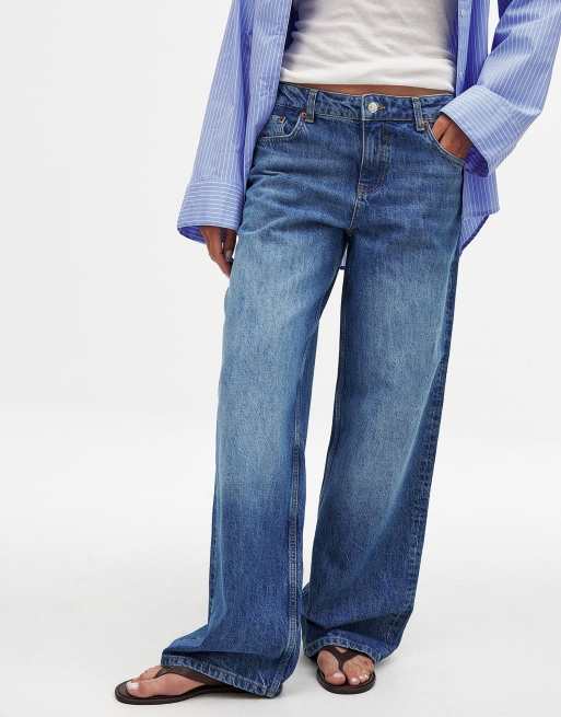 NA-KD – Baggy-Jeans in Mittelblau mit mittelhohem Bund, 4 von 5