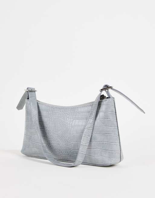 NA-KD – Baguette-Handtasche aus Kroko-Imitat in Staubgrau, 4 von 4