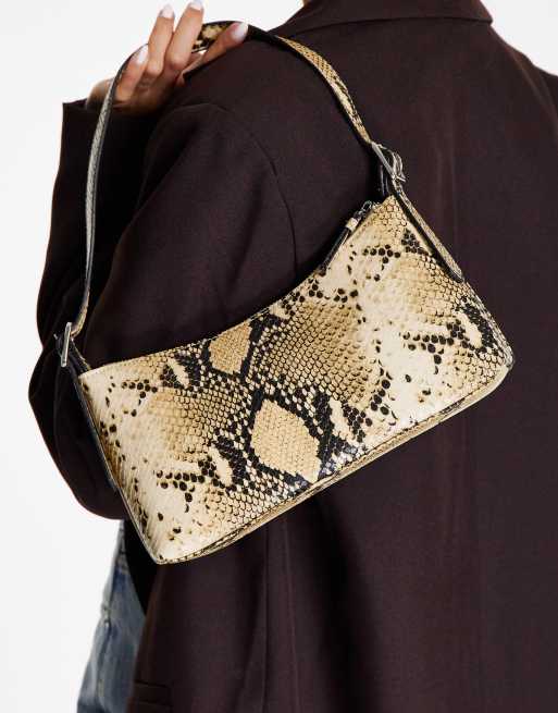 NA-KD - Baguette-tas met slangenprint