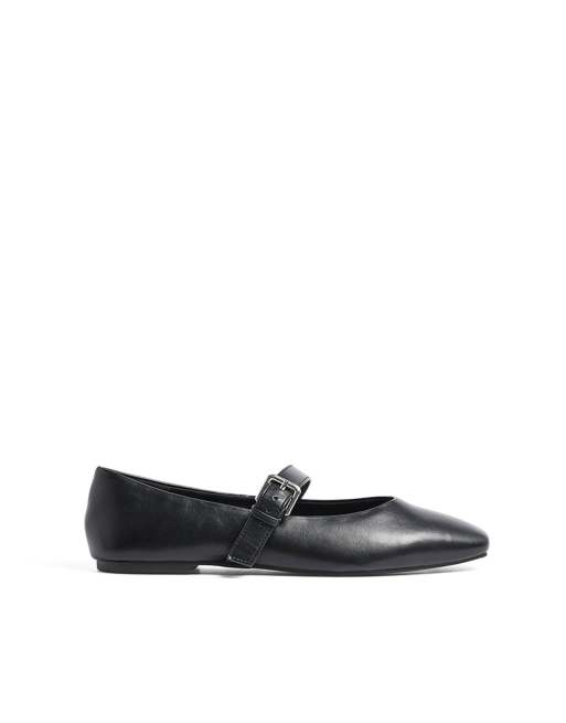 NA-KD – Ballerinas in Schwarz mit Riemendetail, 3 von 5