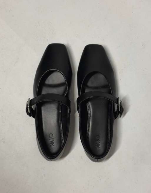 NA-KD – Ballerinas in Schwarz mit Riemendetail, 5 von 5