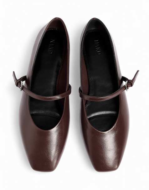 NA-KD Ballerinas mit Riemchendetail in Braun - view 1