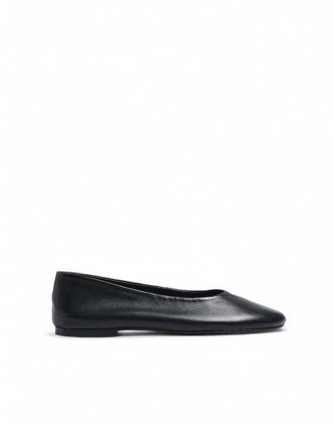 NA-KD ballerines en cuir noir non doublées - view 1