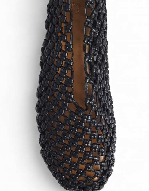 NA-KD ballerines en cuir nouées noires, 4 de 5