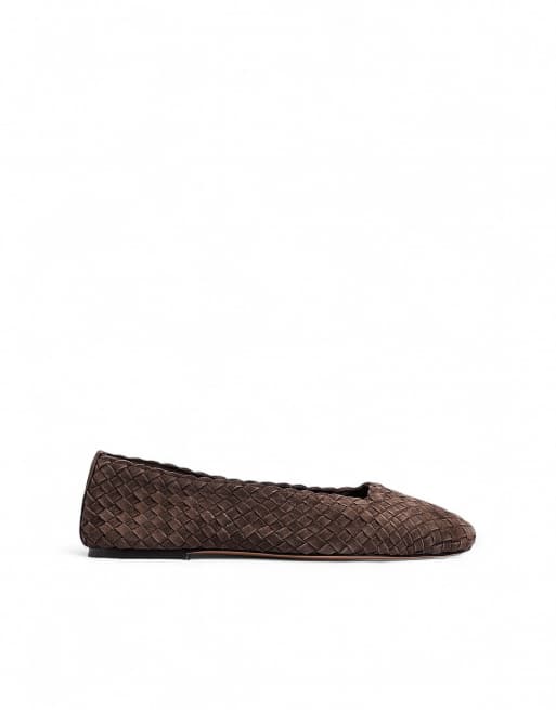 NA-KD - Ballerines en daim tissé - Marron, 3 de 5