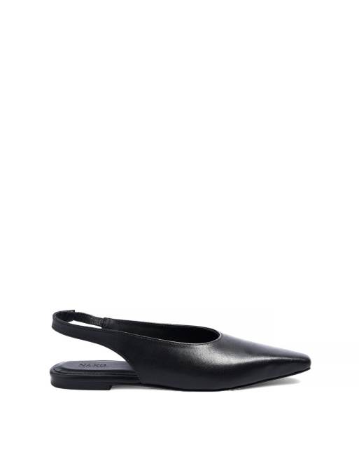 NA-KD ballerines slingback en cuir noir, 3 de 4
