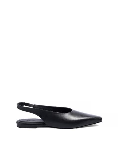 NA-KD ballerines slingback en cuir noires - view 1