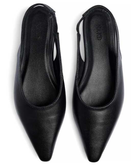 NA-KD ballerines slingback en cuir noires, 3 de 4