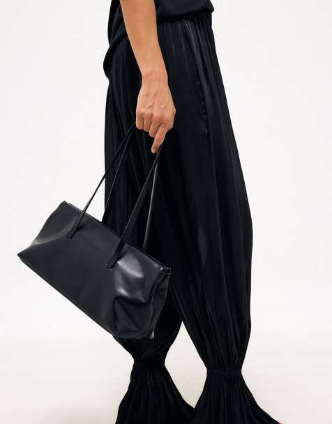 NA-KD Balloon frill trouser in black