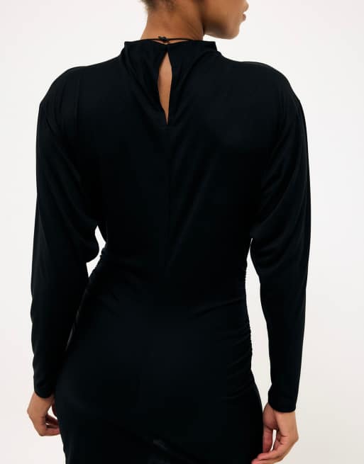 NA-KD Batwing mini dress in black, 2 of 5