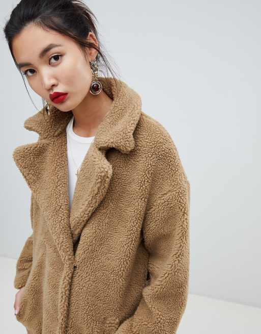 Nakd big collar hot sale teddy coat