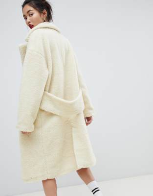 off white teddy coat