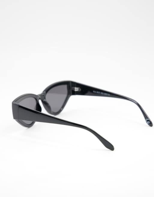 NA-KD big drop shape sunglasses in black, 3 of 4