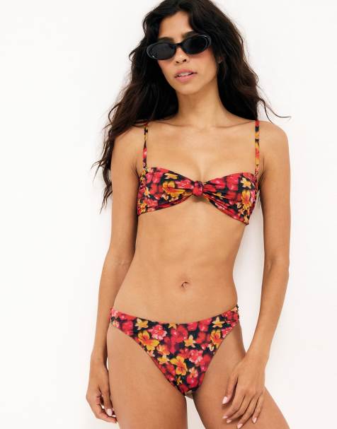 NA-KD Bikini-Hose mit rot-gelbem Print - view 1