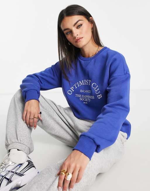 NA-KD – Blå sweatshirt, del av set