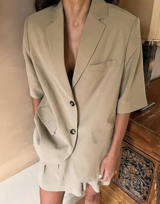 NA-KD - Blazer à manches courtes - Taupe, 4 de 5