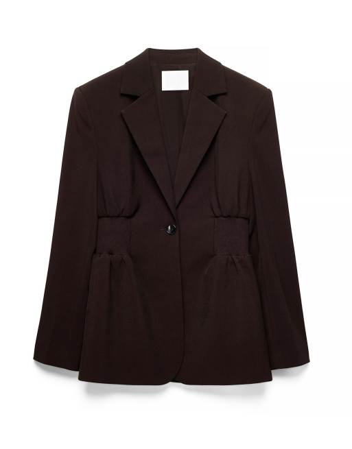 NA-KD blazer ajusté à taille élastiquée marron, 4 de 5