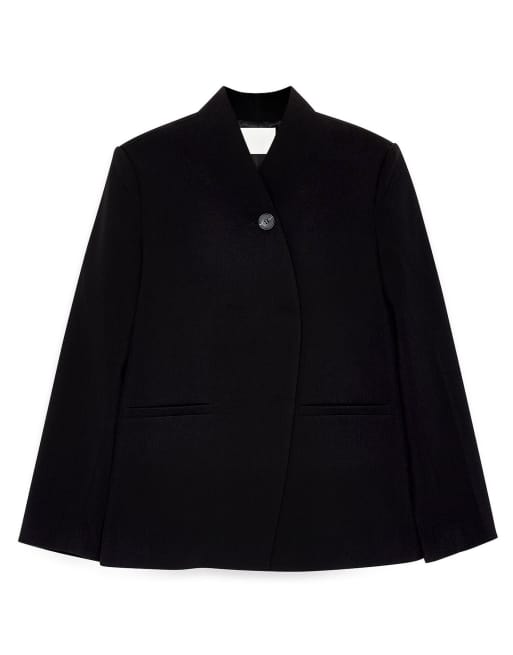 NA-KD Blazer mit hohem Kragen und einem Knopf in Schwarz, 4 von 5
