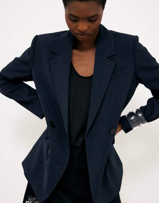 NA-KD blazer oversize croisé à double boutonnage bleu marine, 4 de 5