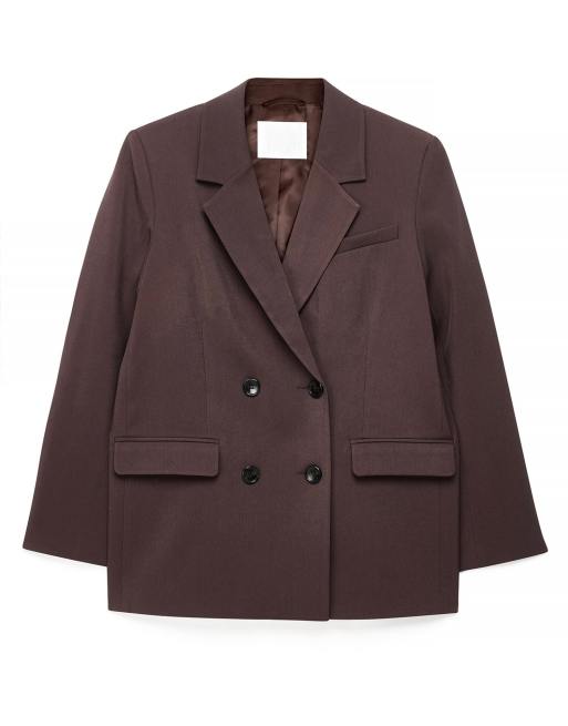 NA-KD blazer oversize croisé à double boutonnage marron foncé, 5 de 5