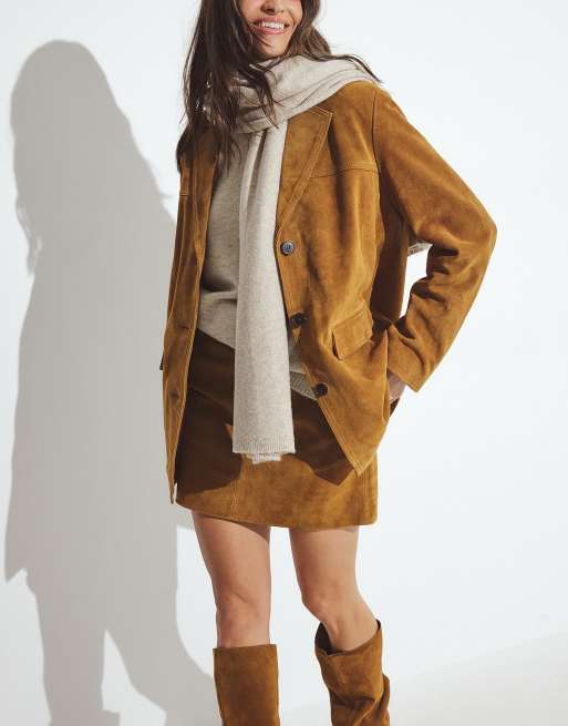 NA-KD blazer oversize en daim marron moyen, 3 de 5